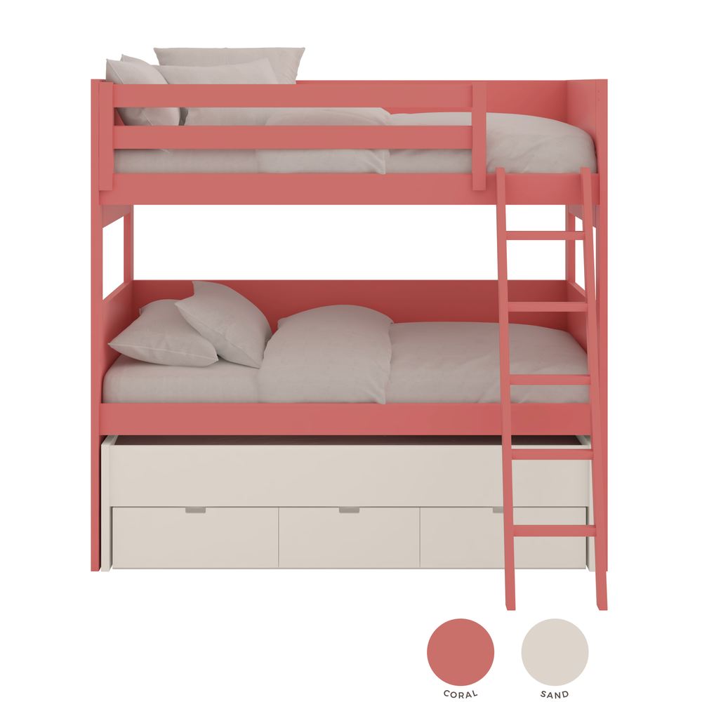 Muba Etagenbett Movil XL mit Gästebett, 3 Schubkästen & Leiter