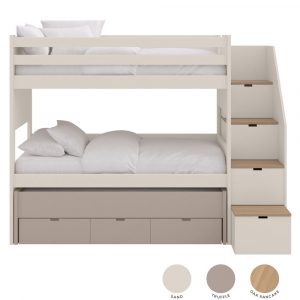 Muba Etagenbett Movil XL mit Gästebett, 3 Schubkästen & Stauraumtreppe