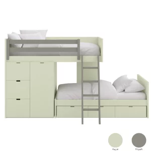 Muba Train Etagenbett mit Schrank, Schubkästen & Stauraumtreppe