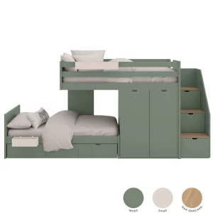 Muba Train Etagenbett mit Schrank und Stauraumtreppe
